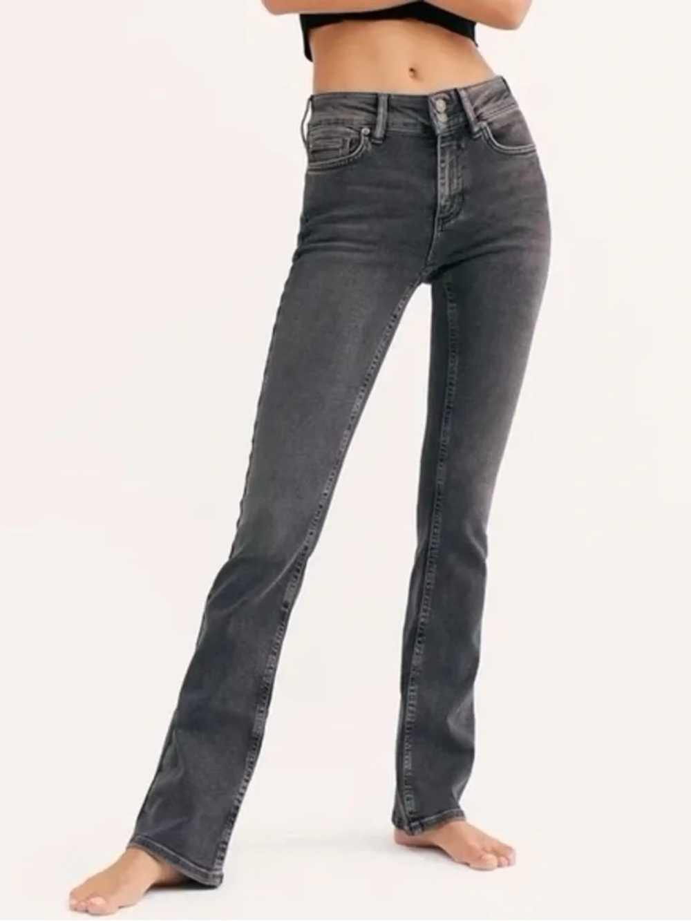 Free People | We The Free Shayla Bootcut Jeans Black Wash Mid Rise Size 29
